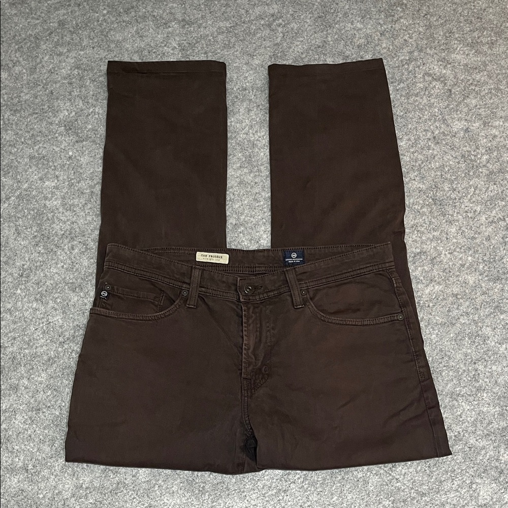 AG Adriano Goldschmied Brown Straight Leg Jeans The Protege